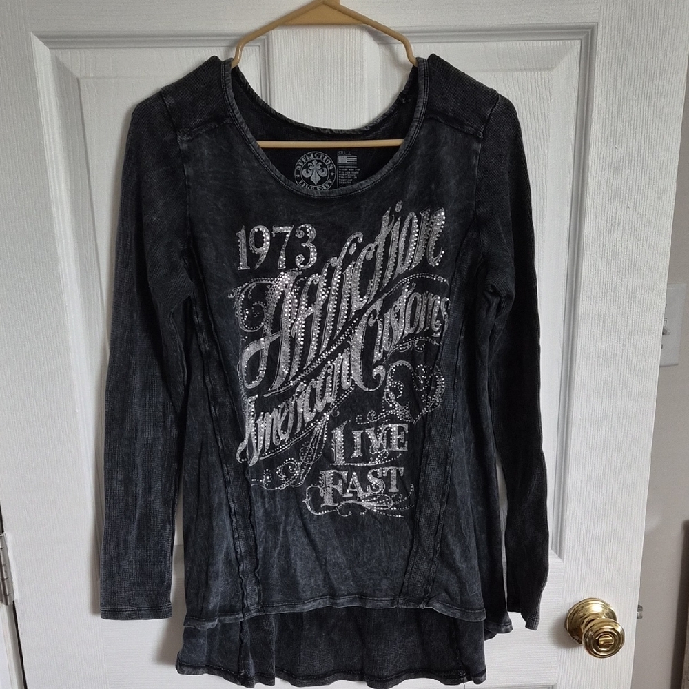 Affliction Charcoal Graphic Long Sleeve Tee